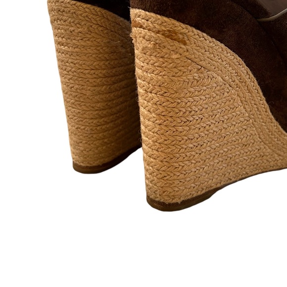 Michael Kors Collection Charlize Suede Wedge Mules Sandals Sz 9 / 39.5 - Picture 9 of 16